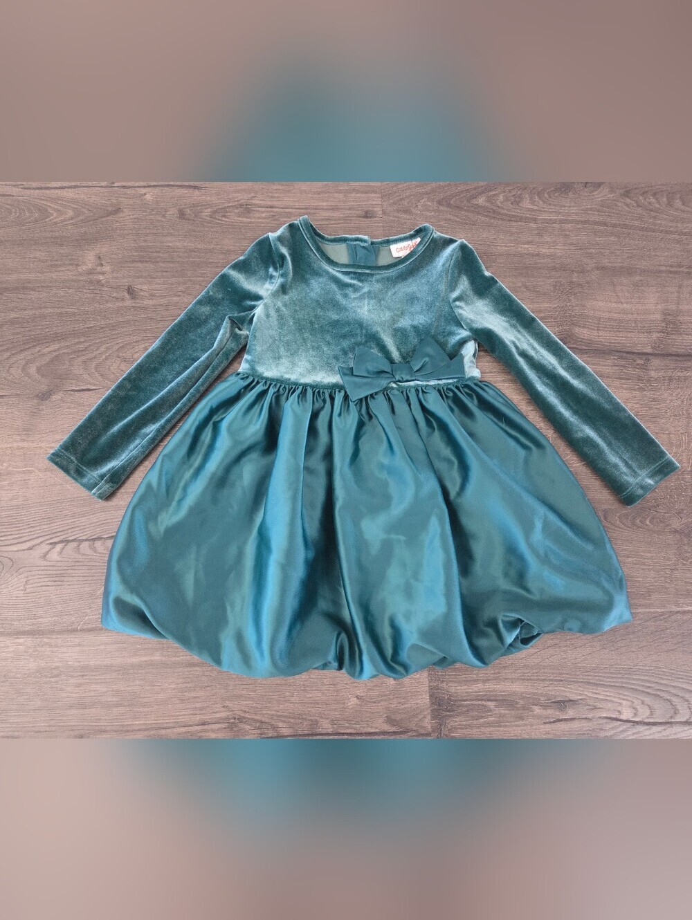 Girls emerald velour dress size 3t